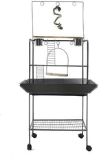 62 Inch Bird Cage with Wooden Perches, Standing Wrought Iron Birdcage with by MegaChoice