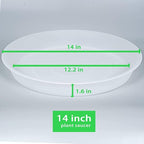 2 Pack of 14 inch Plant Saucer, 1.7" Depth Tray, Large Deep Garden Plastic - Image 2