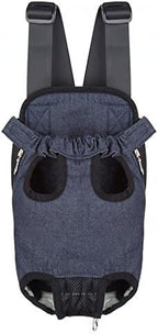 Pet Dog Puppy Cat Carrier Five Holes Backpack Double Shoulder Straps Denim by MOJUN