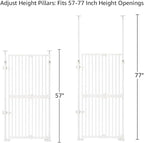 unipaws 57" H Cat Gate for Stairs, Fit for 21"-34" Wide Narrow Sapce, Auto - Image 7