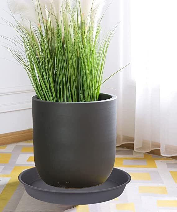 6 Pack of 12 inch Plant Saucer Gray, Heavy Duty Plastic Plant Saucer 12 inch - Image 4