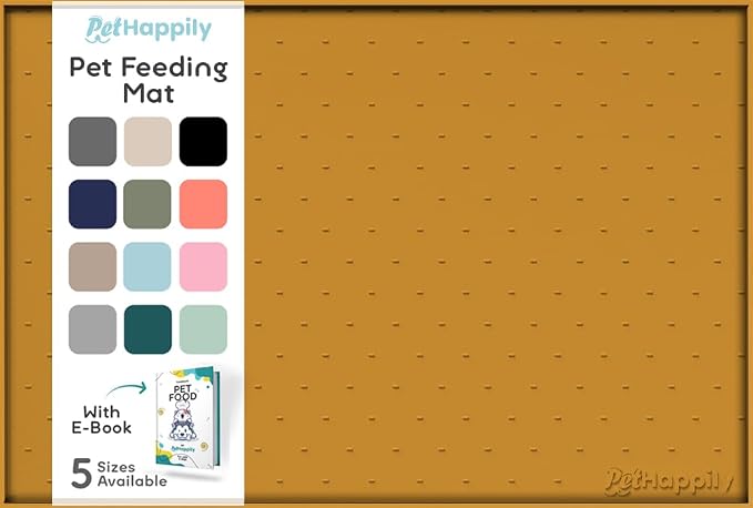 Dog Food Mat - 24x15 Raised Edges Dogs Mat by PETHAPPILY