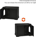 unipaws Black Cat Litter Box Enclosure Furniture, Kitty Hidden Cover, Concealed - Image 5