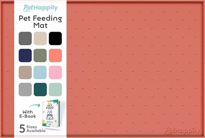 Dog Food Mat - 28x18 Raised Edges Dogs Mat by PETHAPPILY