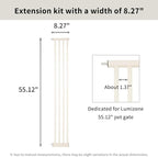 Lumizone Extra Tall Pet Gate 55.12" High Pressure Mounted 8.27" Wide Extension - Image 2