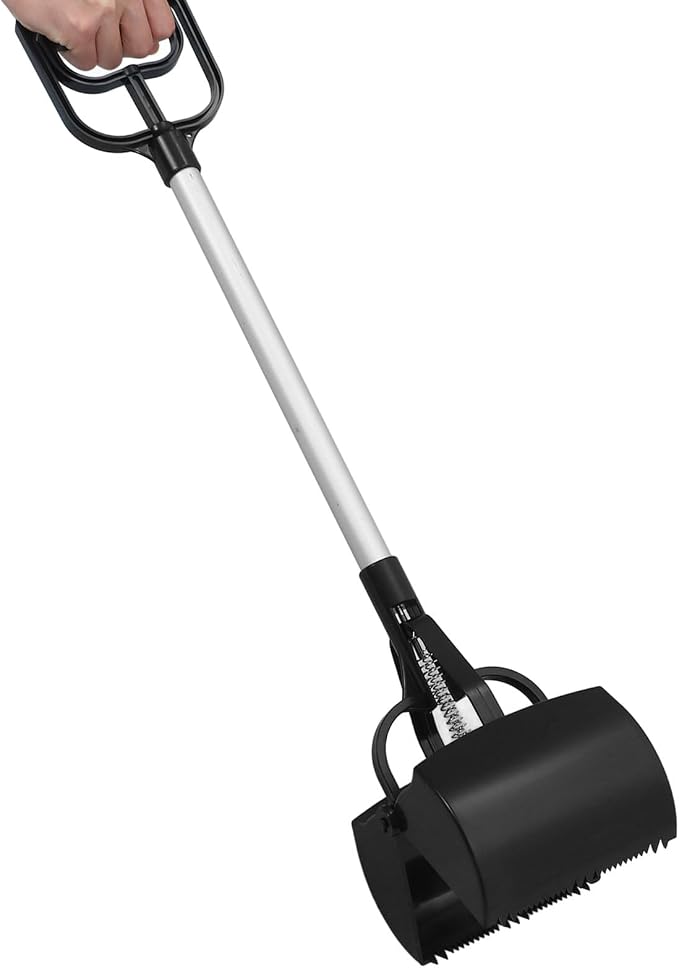 Cabilock Pet Poop Scoop Long Handle Dog Waste Picker Outdoor Cleaning Tool Black - Image 4