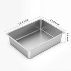 Kirecoo Stainless Steel Cat Litter Box, Small Metal High Sided Cat Pan Box - Image 2