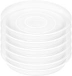 6 Pack of 8 inch Plant Saucer Clear, Heavy Duty Plastic Plant Water Tray 8 inch by Bleuhome