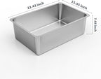 Kirecoo Stainless Steel Cat Litter Box XXL- Metal High Sided Cat Pan, Large - Image 2