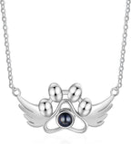 Personalized Cute Dog Cat Paw Name Necklace Forever Love Custom Heart Pendant by RESVIVI