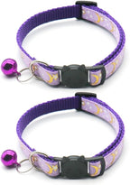 Reflective Cat Collars with Bell 2-Pack Girl Boy Pet Kitten Collar with Star by CCUUHJ