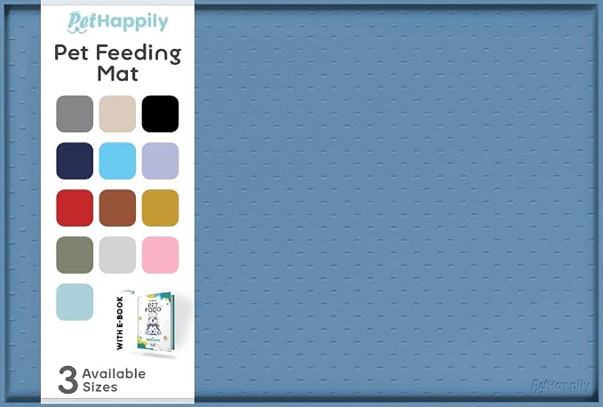 Dog Food Mat - 24x15 Raised Edges Dogs Mat by PETHAPPILY