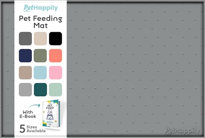 Dog Food Mat - 28x18 Raised Edges Dogs Mat by PETHAPPILY