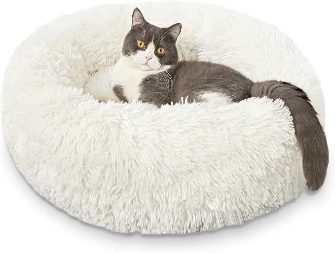 White Faux Fur Cat & Dog Beds 20 inches by Unknown