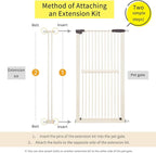 Lumizone Extra Tall Pet Gate 55.12" High Pressure Mounted 4.13" Wide Extension - Image 3