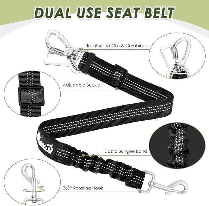SlowTon Dog Seat Belt Harness for Car, Dog Car Harness Adjustable Mesh - Image 4
