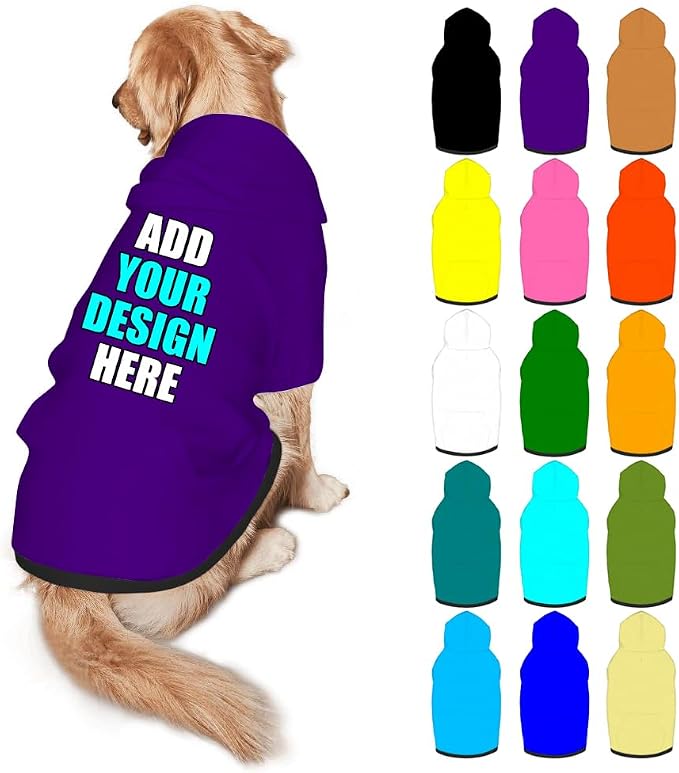 Customized Dog Hoodie with Name Logo Personalized Text Soft & Warm by Mynvzrk