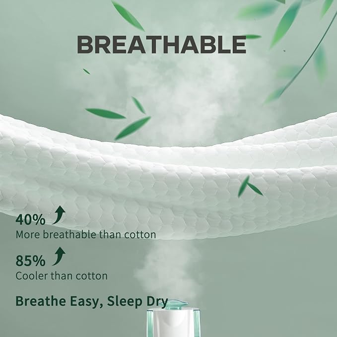 OhGeni 100% Waterproof Twin-2 Pack Mattress Protector, Fitted Sheet - Image 7
