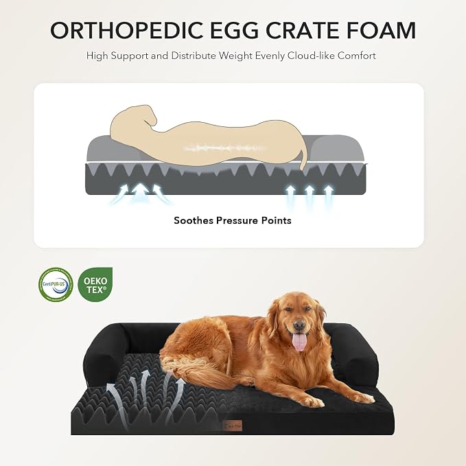 Orthopedic Dog Beds for Large Sized Dogs, Waterproof Egg Crate Foam Medium Dog - Image 2
