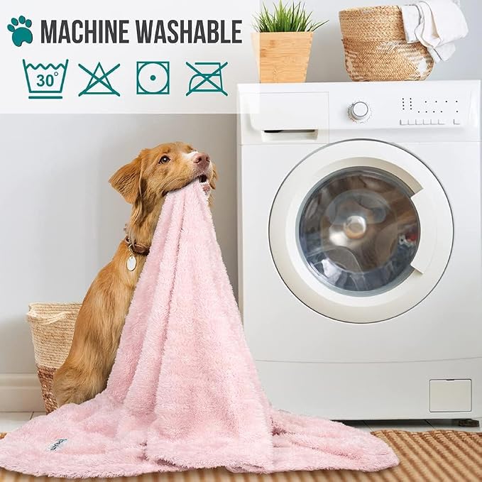 PetAmi Pink Fluffy Soft Dog & Cat Blanket, Sherpa Fleece, Calming Pet Blanket - Image 6