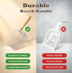2 Pack Metal Cat Litter Scoops, Heavy-Duty Kitty Scooper - Image 7