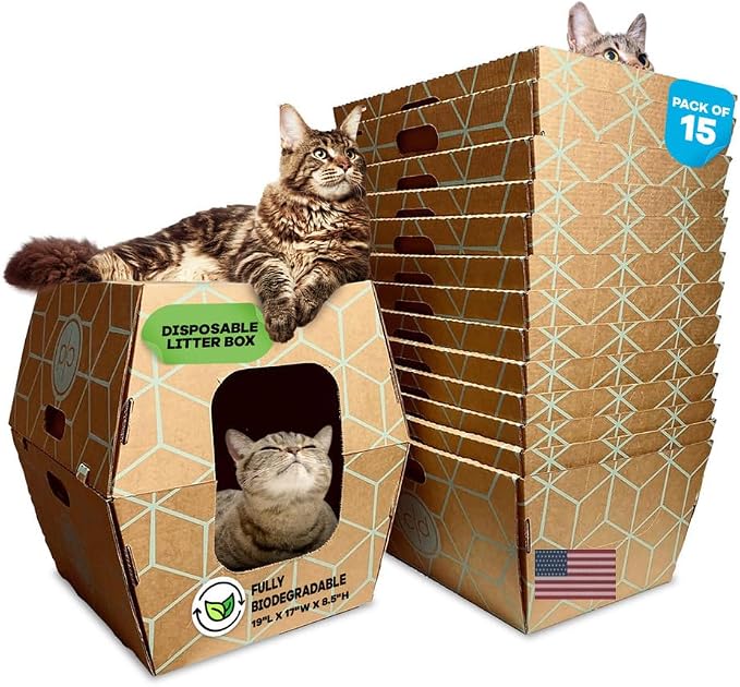 Tallest Disposable Cat Litter Box 15 Trays 2 Trays Litter Box Low Entry - Image 6