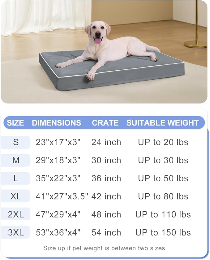 KSIIA Large Dog Bed for Crate Pad Waterproof Dog Bed - Image 6