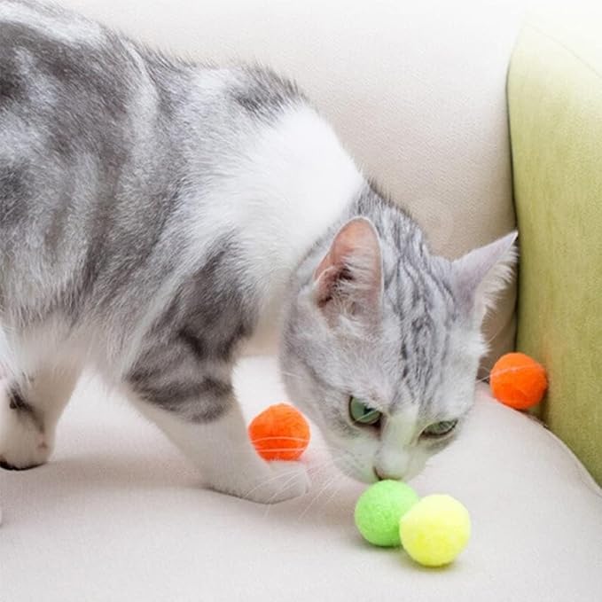 30 Pcs Soft Pom Pom Balls for Kittens - Image 7