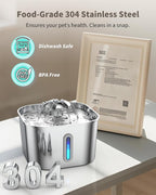 Cat Water Fountain Stainless Steel, 2.2L/74oz Cat Fountain - Image 3