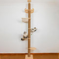 Floor to Ceiling Cat Tree Height Adjustable Cat Tower 5 Tier Hemp Scratching by TQEW