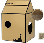 Cardboard Cat House with Scratch Pad & Catnip, Cat Play Scratching House - Image 9