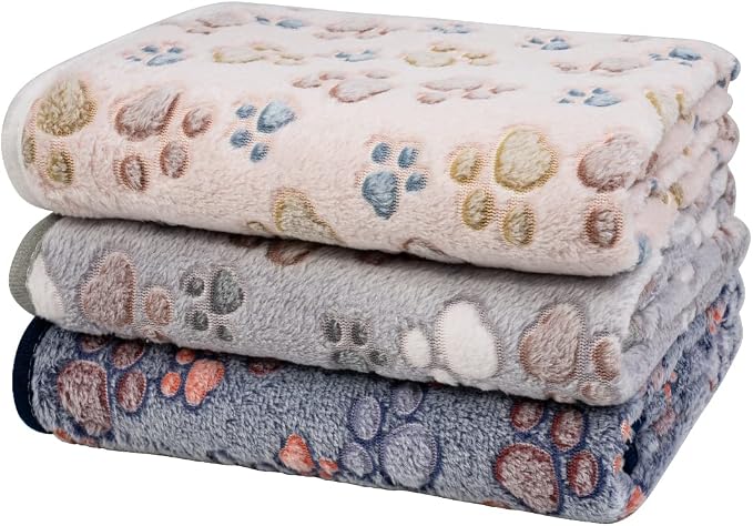Dono 1 Pack 3 Dog Blankets, Soft Fluffy Fleece Pet Blanket Warm Sleep Mat Paw - Image 7