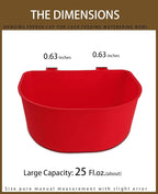 5 Pack Cage Cups Chicken Birds Feeder Water Bowl 25 OZ Rabbit Feeding Watering - Image 2