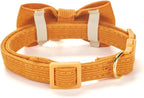 Soft Corduroy Cat Collar with Bell and Bowtie, Safety Breakaway Clasp, - Image 3