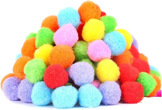 PET SHOW 100pcs 1.5"/3.8cm Cat Toy Balls Bulk Soft Kitten Pompon Toys Indoor by PETSHOW