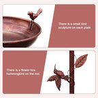 Metal Bird Bath for Outside, 2-in-1 Birdfeeder and Bath, 42 Inch Tall Stand - Image 4