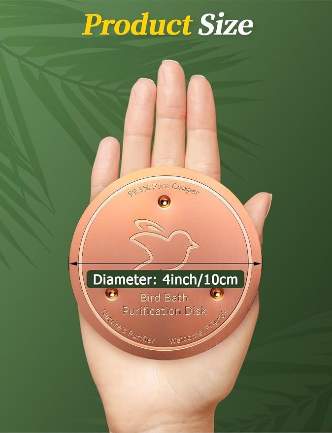 Mellbree 4-Pack Bird Bath Copper Disk, 0.6mm Reinforced 99.99% Pure Copper - Image 7