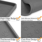 Ptlom Grey Pet Placemat for Dog and Cat, Waterproof Non-Slip Silicone Feeding - Image 4