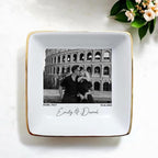 Custom Couple Portrait Photo Ring Dish, Personalized Picture Trinket Tray - Image 2