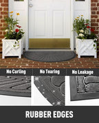tchdio Door Mat Outdoor Indoor Entrance Doormat-Semicircular Durable Rubber Non - Image 4