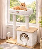 Modern Cat Tree for Indoor Cats, Nordic Loft Style, Wooden Cat Tower by Purrlato