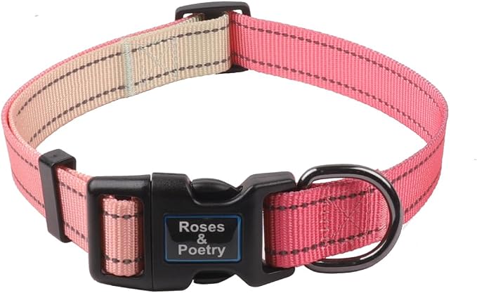 Roses&Poetry Pink Dog Collar for Female Dogs Reflective - Image 6