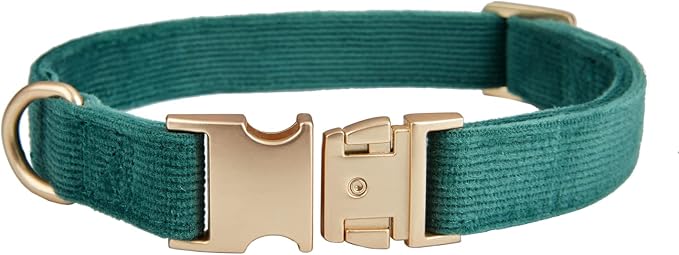 Soft Cotton Dog Collar with Metal Buckle Adjustable Heavy Duty Comfy Corduroy - Image 9