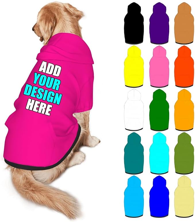 Custom Dog Hoodie Personalized Photo Text Logo Name Dog Clothes, Soft & Warm by Mynvzrk