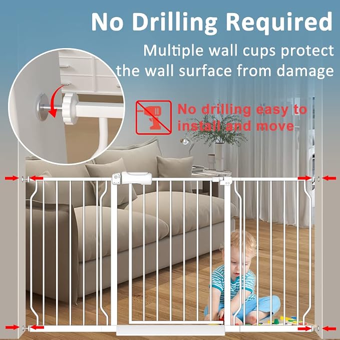 Extra Wide Baby Gates 48-53 Inch Child Dog Pet Gate Indoor Adjustable Safety - Image 4