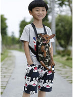 Pet Dog Puppy Cat Carrier Five Holes Backpack Double Shoulder Straps Canvas - Image 8