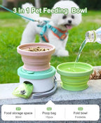 3 in 1 Collapsible Dog Bowl. Treat Container, Poop Bag Holder - Image 2
