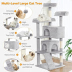 56-Inch Multi-Level Cat Tree Tower - Image 2
