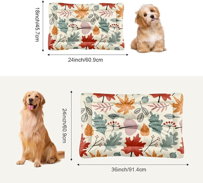 Colorful Leaf Seamless Dogs Beds Dog Bed Anti Slip Bed Mats - Image 6