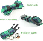 Cat Collar Breakaway with Bell and Bow Tie, Plaid Design Adjustable Safety - Image 5